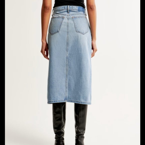 Abercrombie & Fitch Midi Denim Skirt - Picture 2 of 5